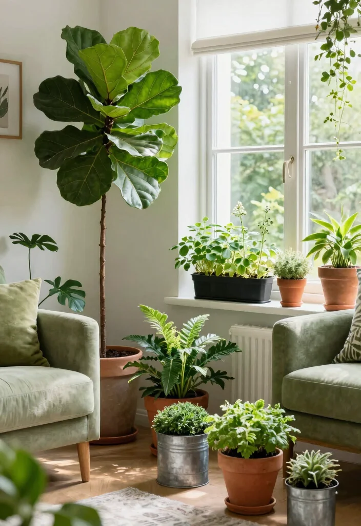 14 Country Living Room Decorating Ideas with Cozy Charm 45 14 Country Living Room Decorating Ideas with Cozy Charm 5. Greenery Bringing the Outdoors In 0