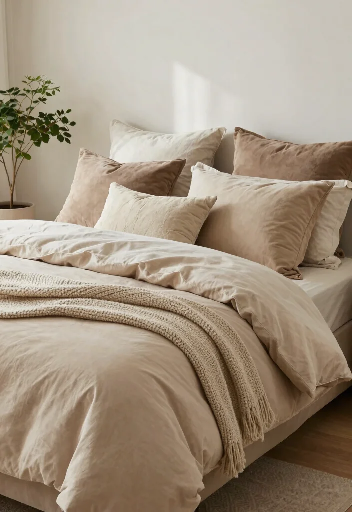 14 Cozy Aesthetic Bedroom Ideas with Soft Layers 1. Layered Textiles for Maximum Comfort 0