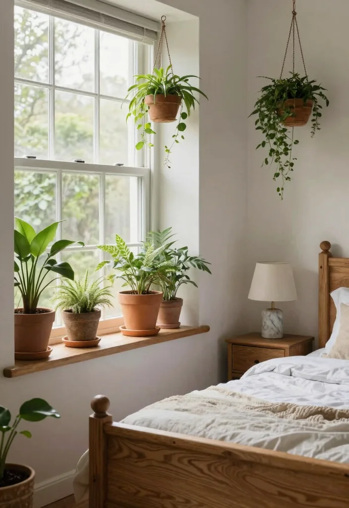 14 Cozy Aesthetic Bedroom Ideas with Soft Layers 4. Natural Elements 0