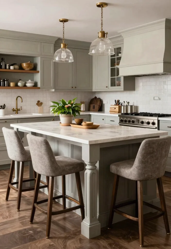 14 Farmhouse Kitchen Island Ideas with Rustic Charm 12. Farmhouse Island with Decorative Legs 0