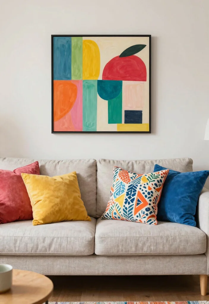 14 Living Room Ideas for Small Spaces That Work 11. Bright Accents to Lift a Room 0