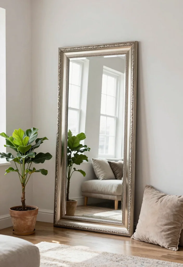 14 Living Room Ideas for Small Spaces That Work 6. Mirrors to Create Depth 0