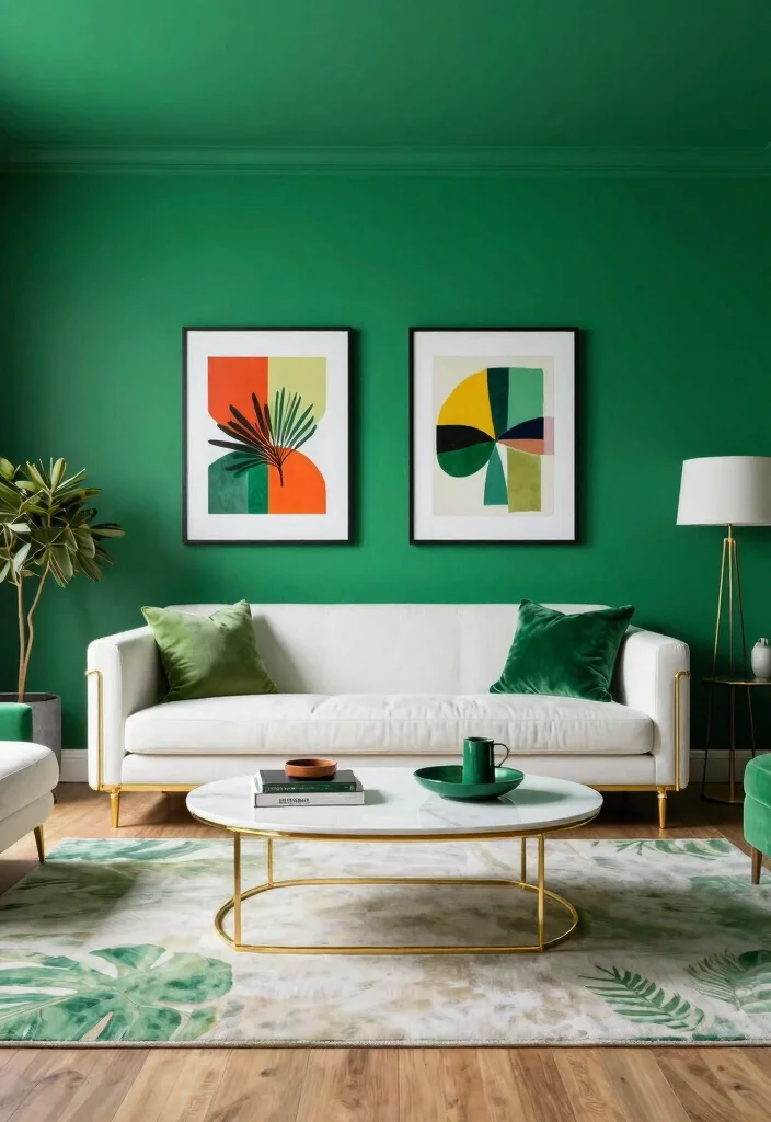 14 Living Room Paint Ideas to Change the Mood 62 14 Living Room Paint Ideas to Change the Mood 12. Vibrant Emerald Green 0