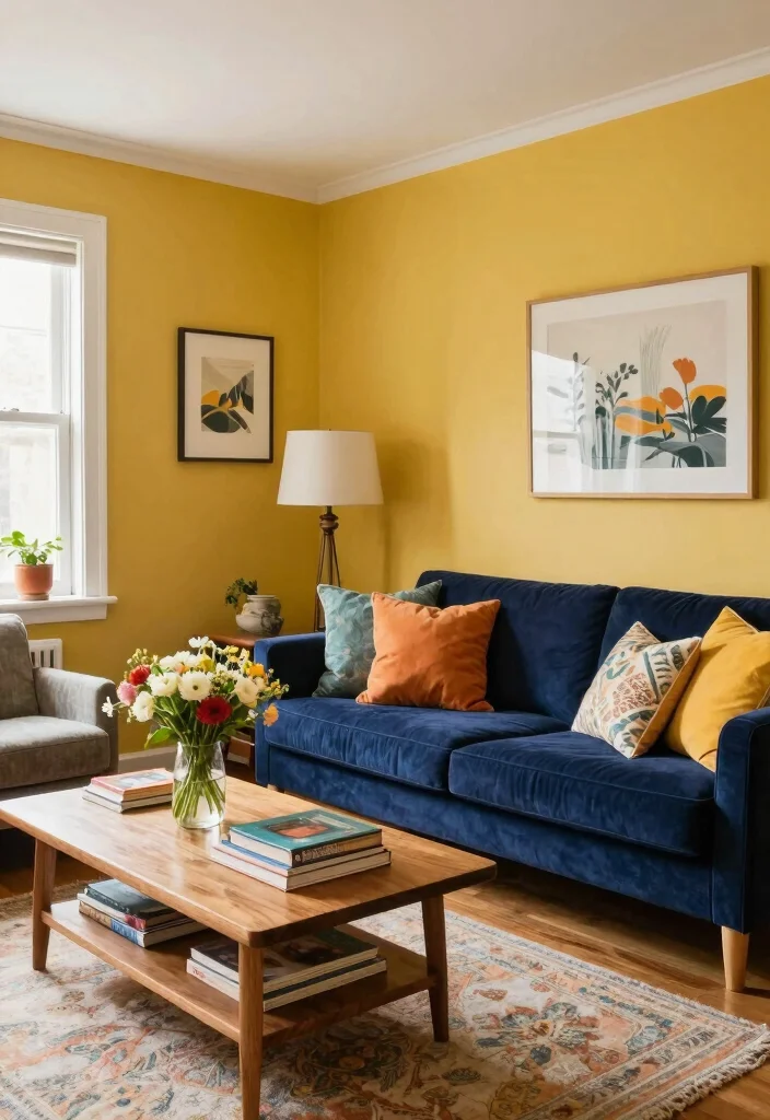 14 Living Room Paint Ideas to Change the Mood 24 14 Living Room Paint Ideas to Change the Mood 4. Muted Mustard Yellow 0