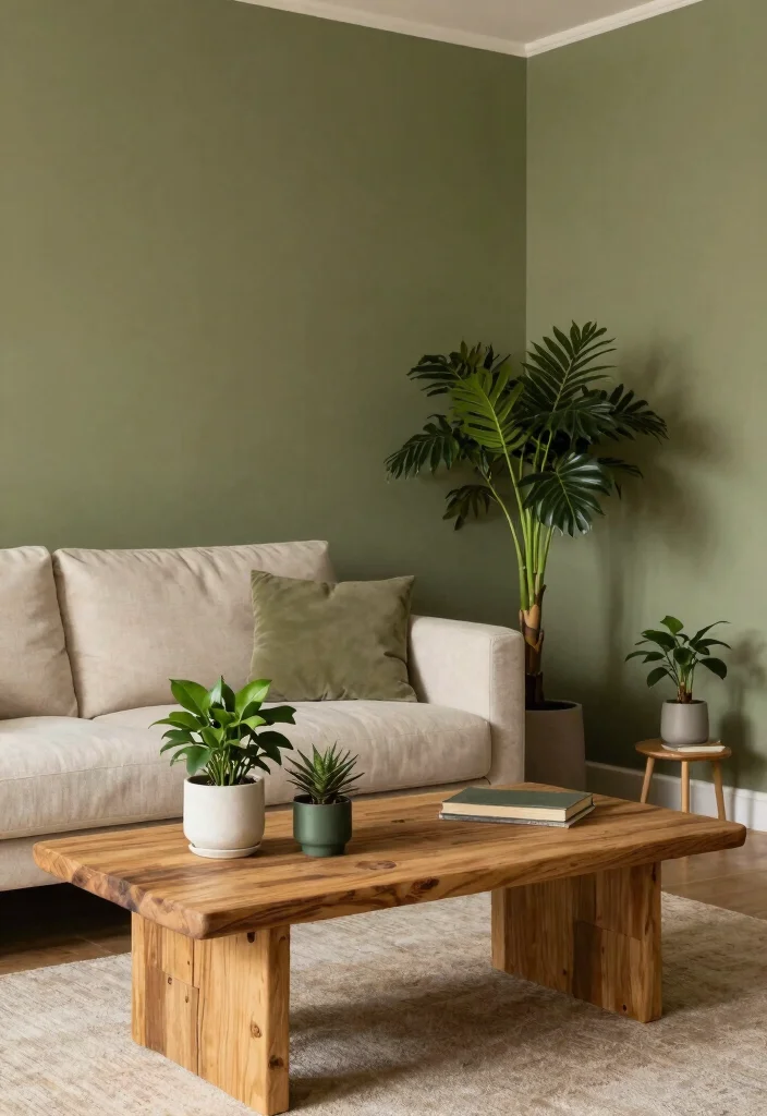 14 Living Room Paint Ideas to Change the Mood 36 14 Living Room Paint Ideas to Change the Mood 6. Earthy Olive Green 0