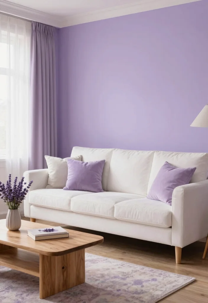 14 Living Room Paint Ideas to Change the Mood 38 14 Living Room Paint Ideas to Change the Mood 8. Soft Lavender 0