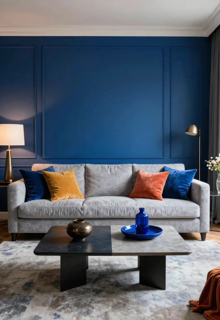 14 Living Room Paint Ideas to Change the Mood 49 14 Living Room Paint Ideas to Change the Mood 9. Bold Indigo 0