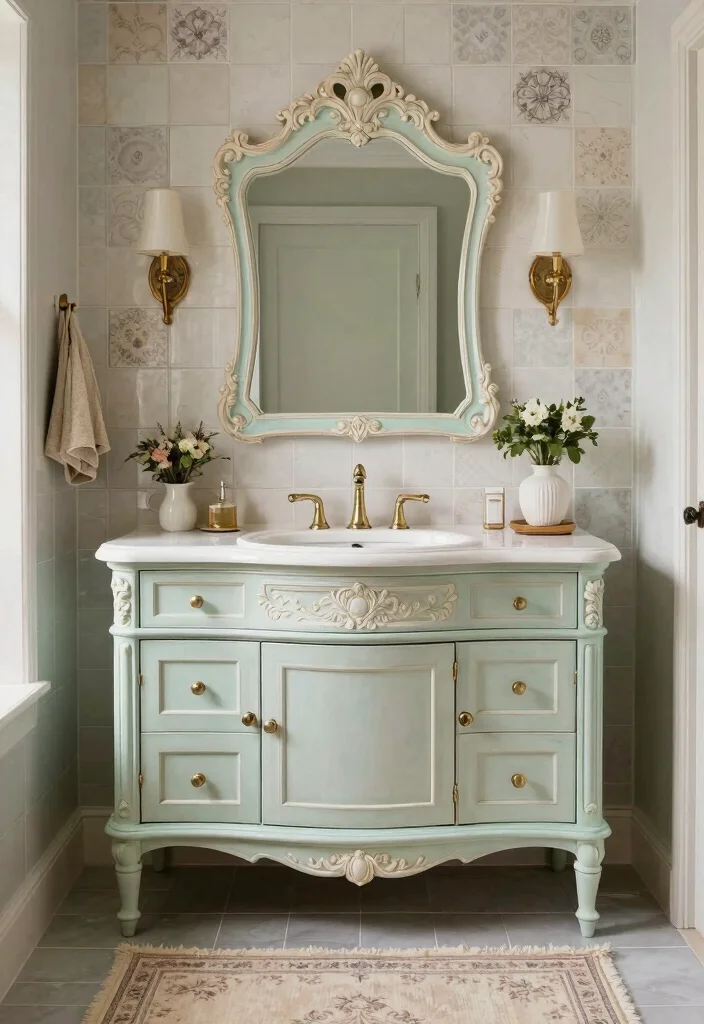 14 Luxury Bathroom Vanity Ideas for a High End Finish 4. Vintage Glamour 0