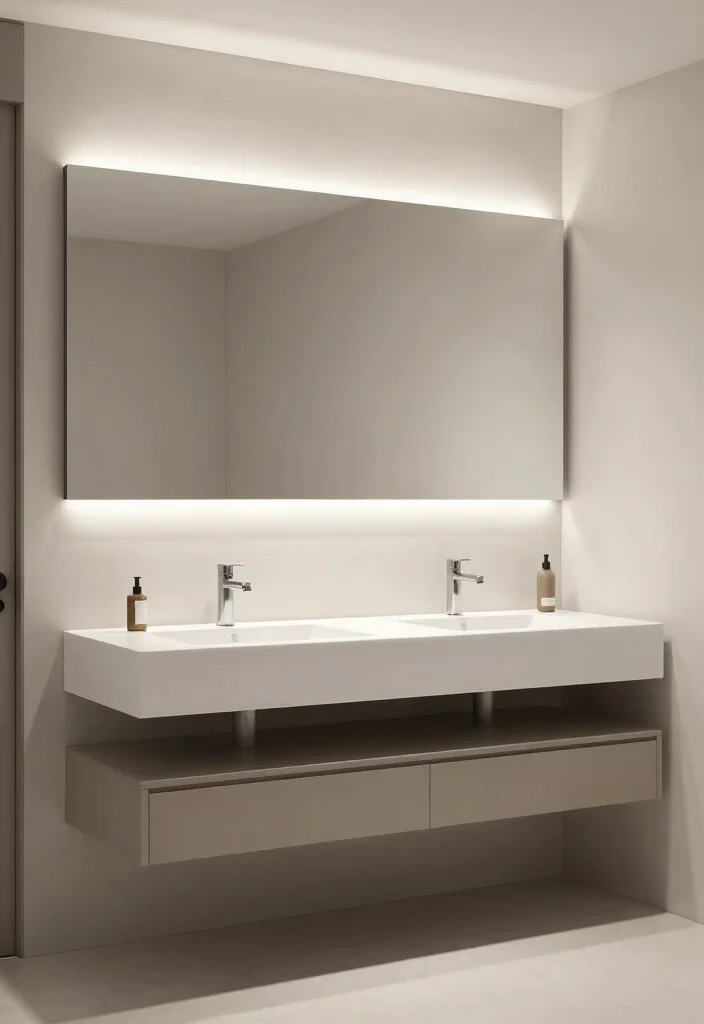 14 Luxury Bathroom Vanity Ideas for a High End Finish 8. Floating Vanity for Space 0