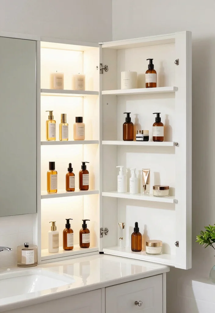 14 Master Bath Makeup Vanity Ideas for Luxury Daily Routines 11. Open Shelving Displays 0 1