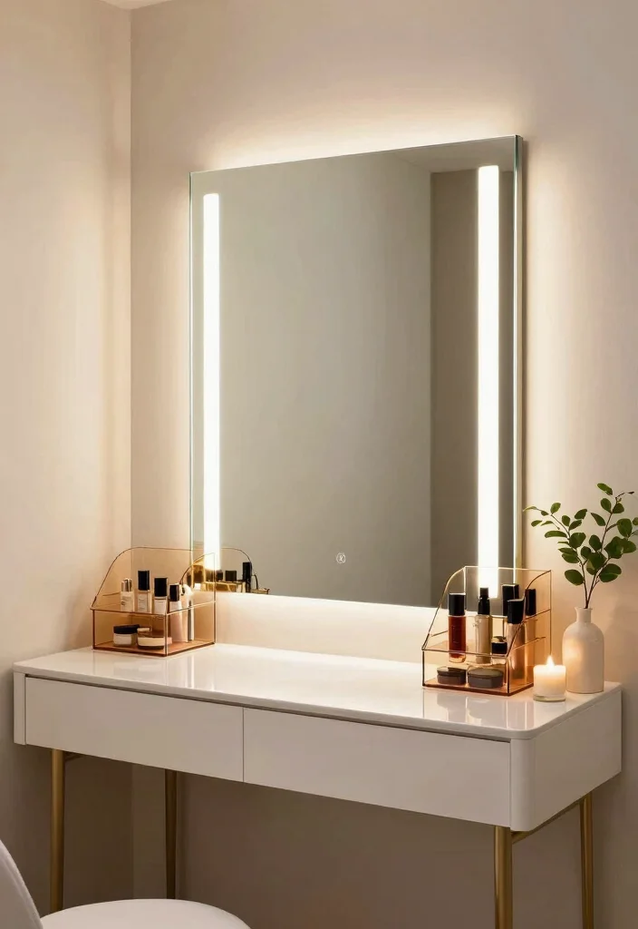 14 Master Bath Makeup Vanity Ideas for Luxury Daily Routines 4. Mirrored Makeup Stations 0 1