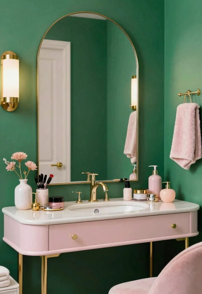 14 Master Bath Makeup Vanity Ideas for Luxury Daily Routines 7. Glamorous Color Palettes 0 1