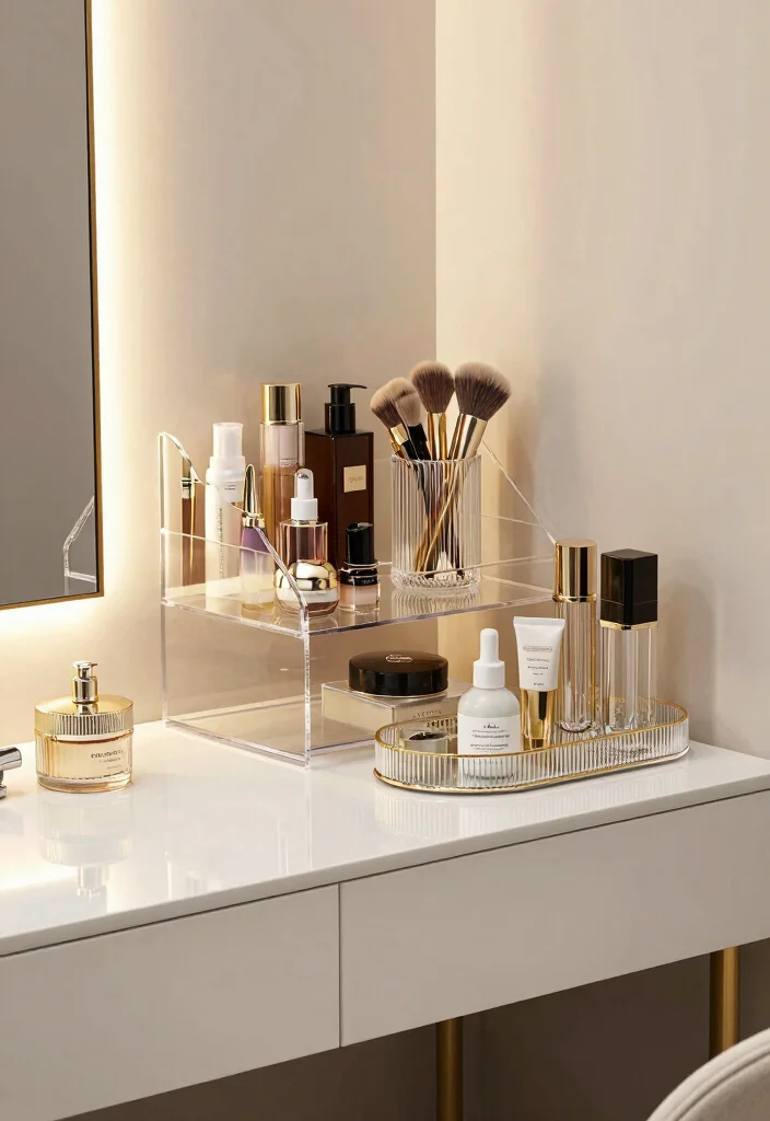14 Master Bath Makeup Vanity Ideas for Luxury Daily Routines 8. Chic Storage Solutions 0 1