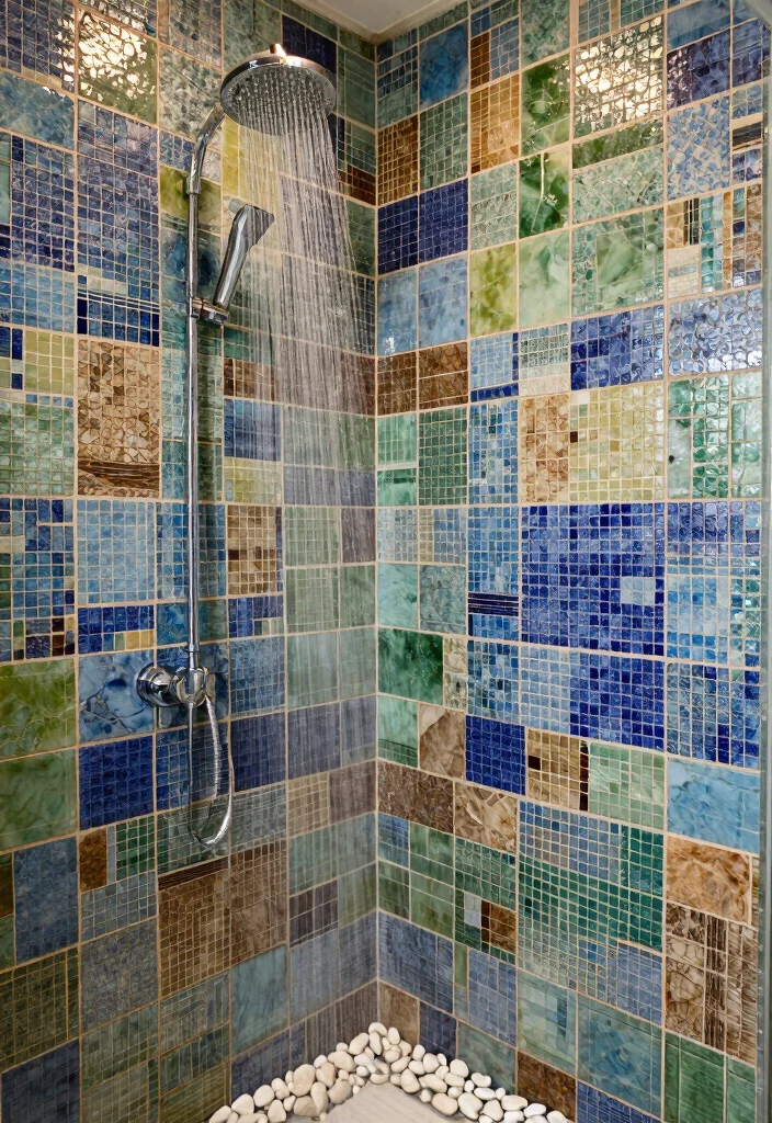 14 Modern Bathroom Tile Design Ideas for a Clean High End Look 1. Mosaic Marvels 0
