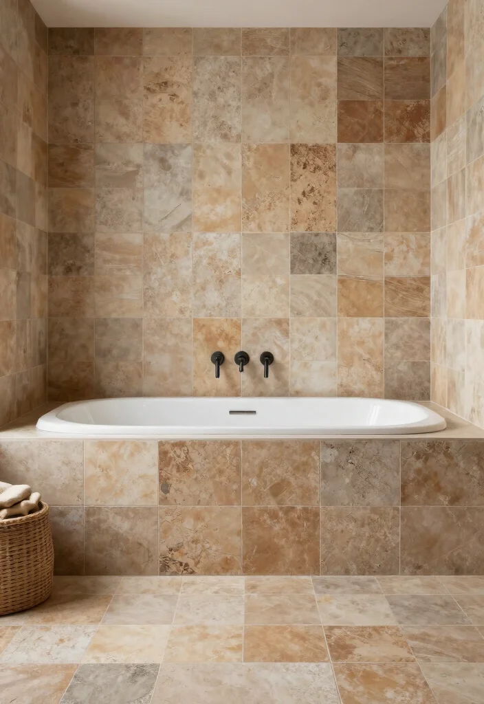 14 Modern Bathroom Tile Design Ideas for a Clean High End Look 14. Sustainable Luxury in Tile Design 0