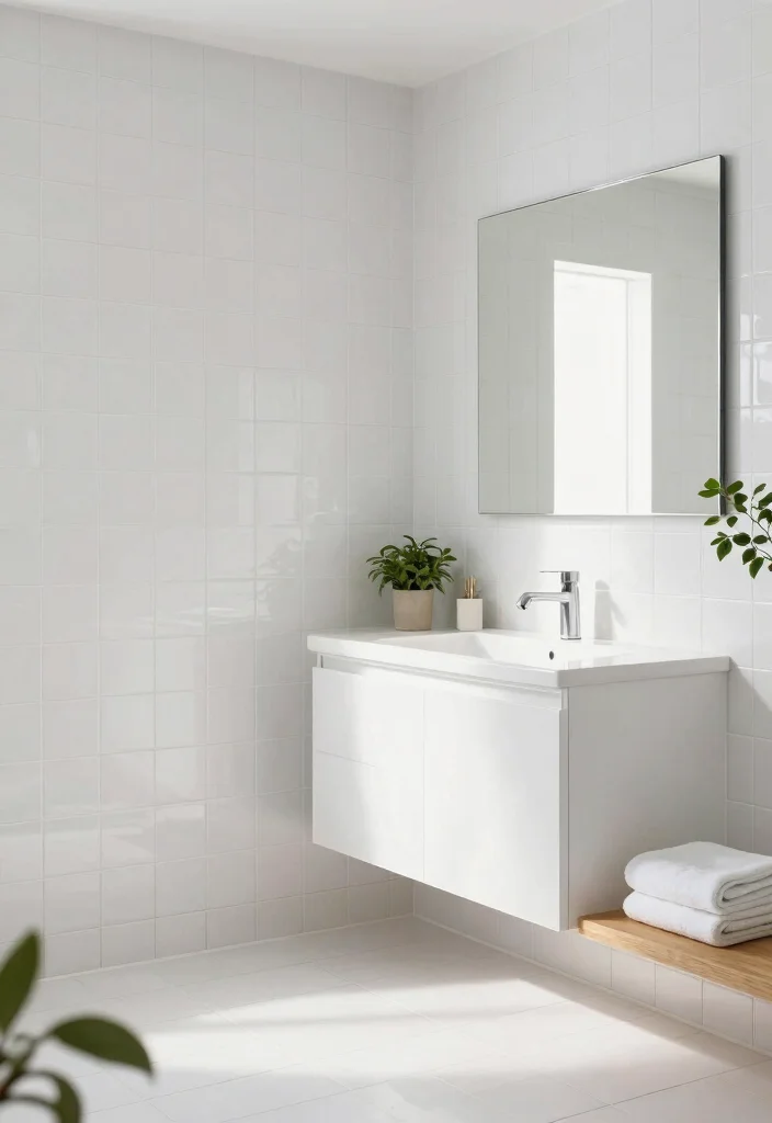 14 Modern Bathroom Tile Design Ideas for a Clean High End Look 9. Minimalist White Tiles 0