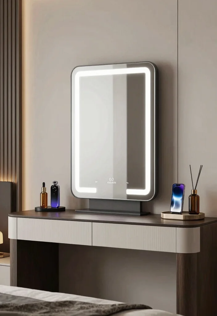 14 Modern Luxury Bedroom Vanity Ideas with Elegant Design 13. Smart Tech Integration 0