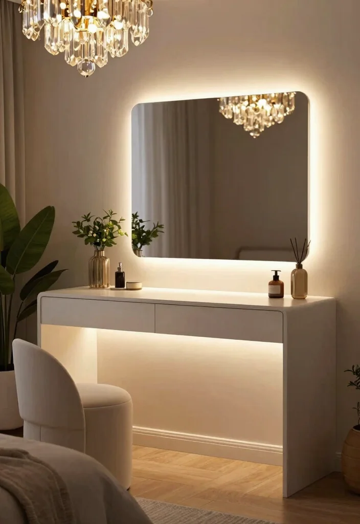 14 Modern Luxury Bedroom Vanity Ideas with Elegant Design 5. Integrated Lighting Solutions 0