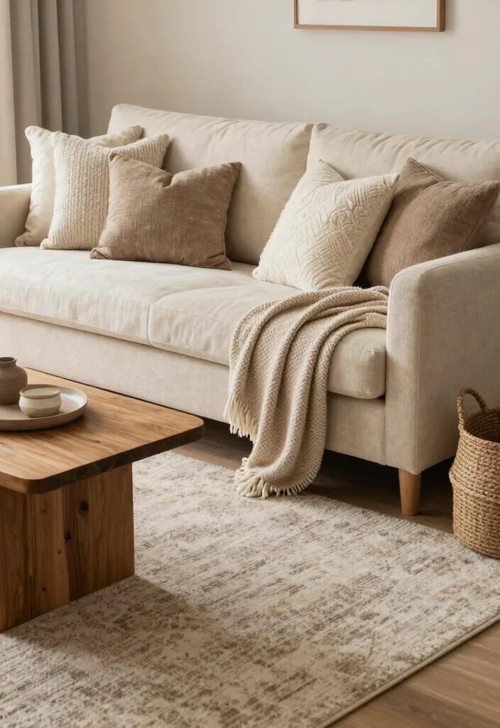 14 Stylish Apartment Living Room Decor Ideas with Smart Layouts 3. Layered Textures for Cozy Vibes 0