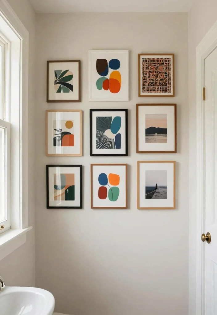 15 Bathroom Ideas for Every Style and Budget 10. Incorporate Unique Artwork 0