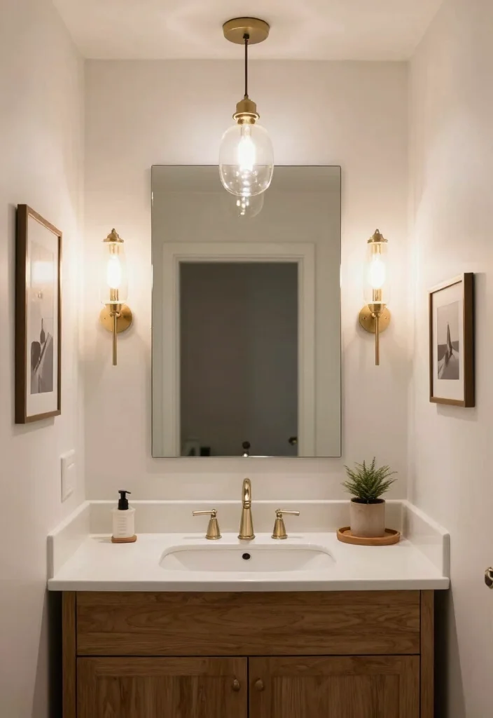 15 Bathroom Ideas for Every Style and Budget 3. Upgrade Lighting Fixtures 0