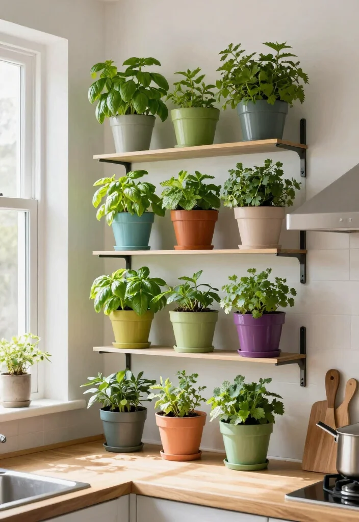 15 Home Kitchen Ideas for Everyday Living 2. Vertical Gardens for Fresh Herbs 0