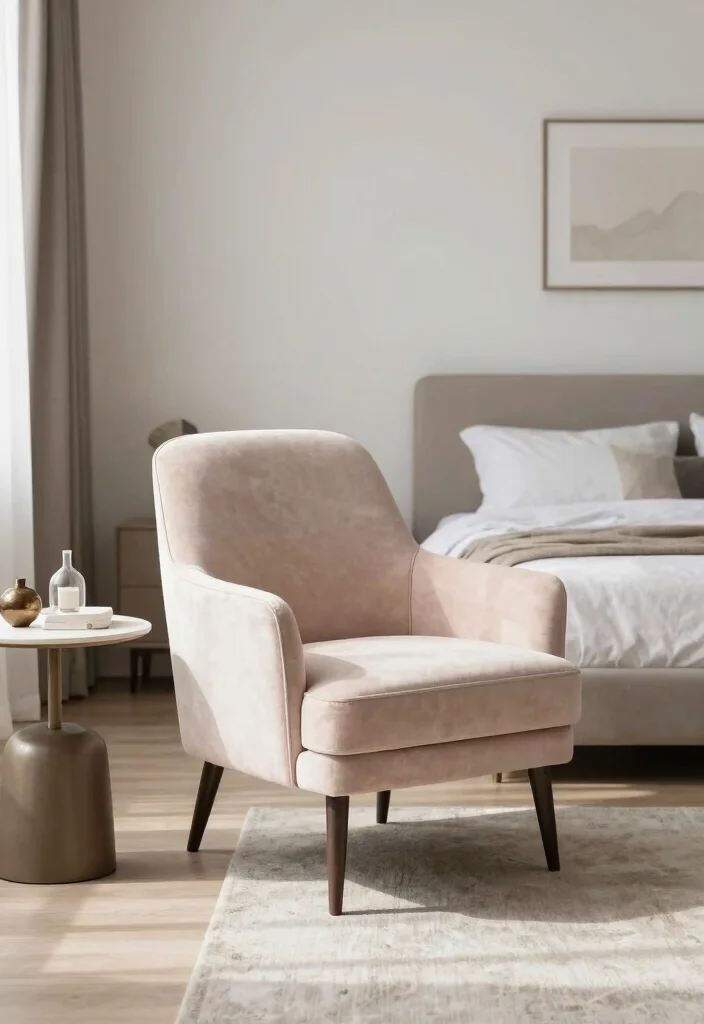 18 Luxury Bedroom Design Ideas with Hotel Inspired Style 6. Chic Accent Furniture 0