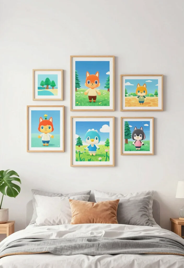 9 ACNH Bedroom Ideas Fans Love Recreating 4. Whimsical Wall Art 0